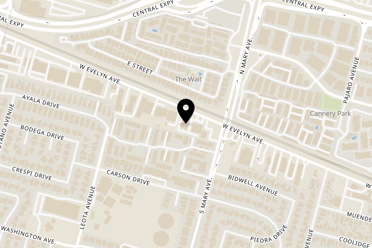 Map showing the location of López Taqueria West Evelyn Sunnyvale on 1026 W Evelyn Ave Rm 1 in Sunnyvale
